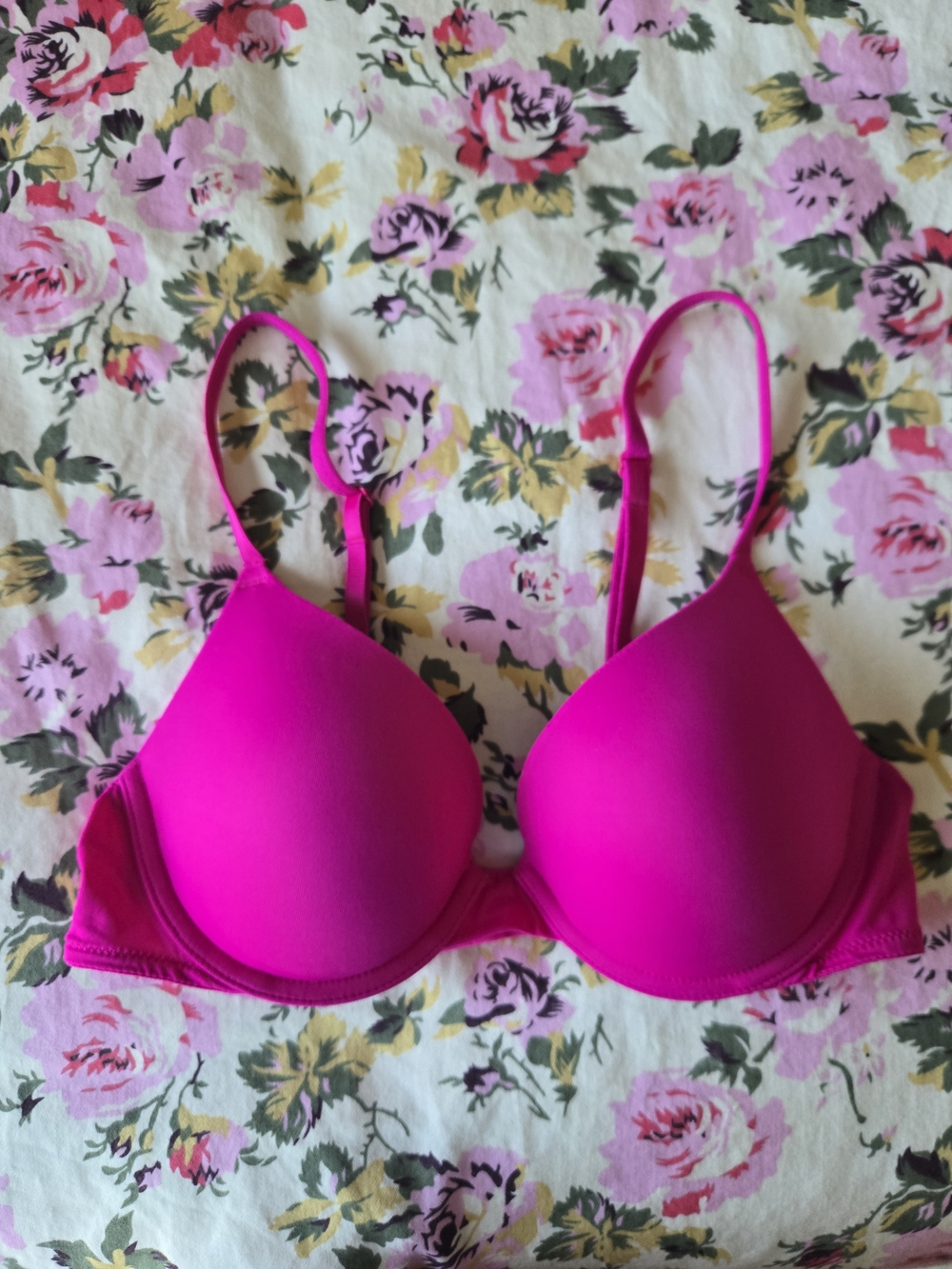 PINK Victoria's Secret Bright Pink Smooth Push-Up Bra